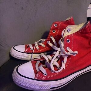 Red High-Top Converse Women 8